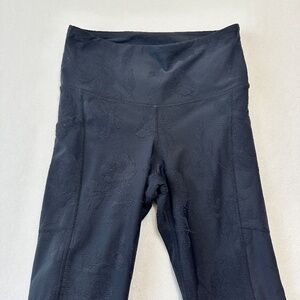 Mono B Black Jacquard Textured High-Waisted Leggings Women’s Size Small